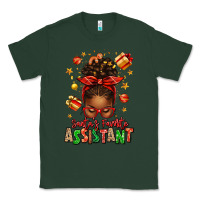 Sports Green santa's favorite assistant afro messy bun Classic Tee - texasbilliewilder