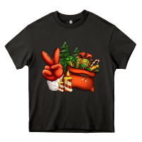 Asphalt christmas santa claus peace hand Heavy Core Tee - Jasminsmagicworld