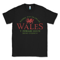 Black Rugby Welsh Gift Red Dragon Flag of Wales Classic Tee - trangStudio