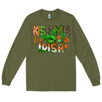 Army Green Kiss me i am irish St. Patrick's Day Long Sleeve Tee - CowGirlArtShop