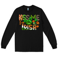 Black Kiss me i am irish St. Patrick's Day Long Sleeve Tee - CowGirlArtShop