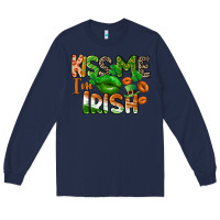 Navy Kiss me i am irish St. Patrick's Day Long Sleeve Tee - CowGirlArtShop