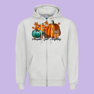 Pumpkin Spice Everthing Zipper Hoodie Designed By Racoondesign