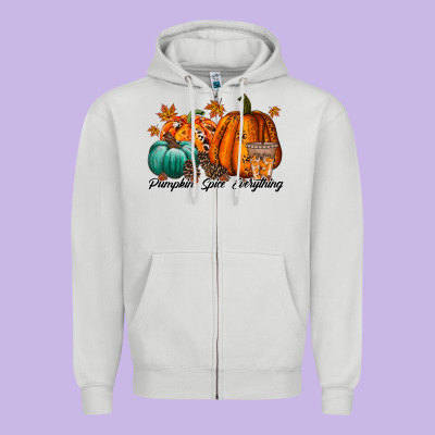 Pumpkin Spice Everthing Zipper Hoodie Designed By Racoondesign