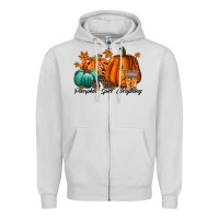 Dove Grey pumpkin spice everthing Zipper Hoodie - RacoonDesign