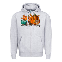 Heather Grey pumpkin spice everthing Zipper Hoodie - RacoonDesign