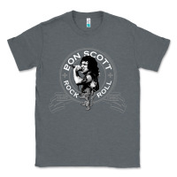 Charcoal Heather Bon Scott Rock n' Roll Lion Shield Classic Tee - trangStudio