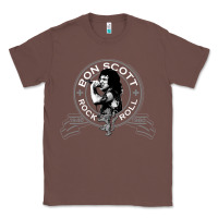 Chestnut Bon Scott Rock n' Roll Lion Shield Classic Tee - trangStudio