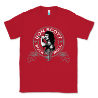 Red Bon Scott Rock n' Roll Lion Shield Classic Tee - trangStudio
