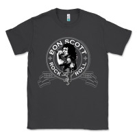 Smoke Bon Scott Rock n' Roll Lion Shield Classic Tee - trangStudio