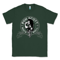 Sports Green Bon Scott Rock n' Roll Lion Shield Classic Tee - trangStudio