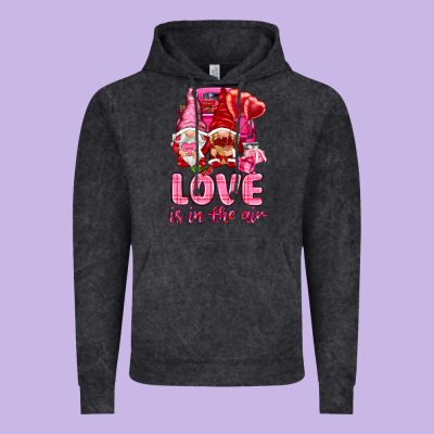 Love Is In The Air With Gnomies Valentine's Day Vintage Hoodie Designed By Howdyjamesfarm