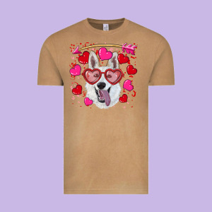Valentine's Day  White Shepherd Vintage Tee Designed By Ranaportraitstore