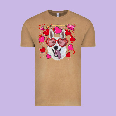 Valentine's Day  White Shepherd Vintage Tee Designed By Ranaportraitstore