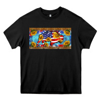 Black bison amerıcan flag  license plate template Heavy Core Tee - BarkalooDesign