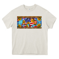 Cream bison amerıcan flag  license plate template Heavy Core Tee - BarkalooDesign