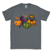 Charcoal Heather Black cat and pumpkin Classic Tee - NancyCooperArtShop