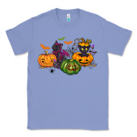 Colony Blue Black cat and pumpkin Classic Tee - NancyCooperArtShop