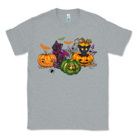 Heather Grey Black cat and pumpkin Classic Tee - NancyCooperArtShop