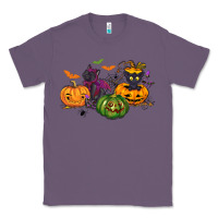 Lavender Black cat and pumpkin Classic Tee - NancyCooperArtShop