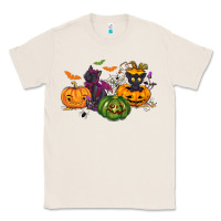 Natural Black cat and pumpkin Classic Tee - NancyCooperArtShop