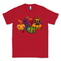 Red Black cat and pumpkin Classic Tee - NancyCooperArtShop