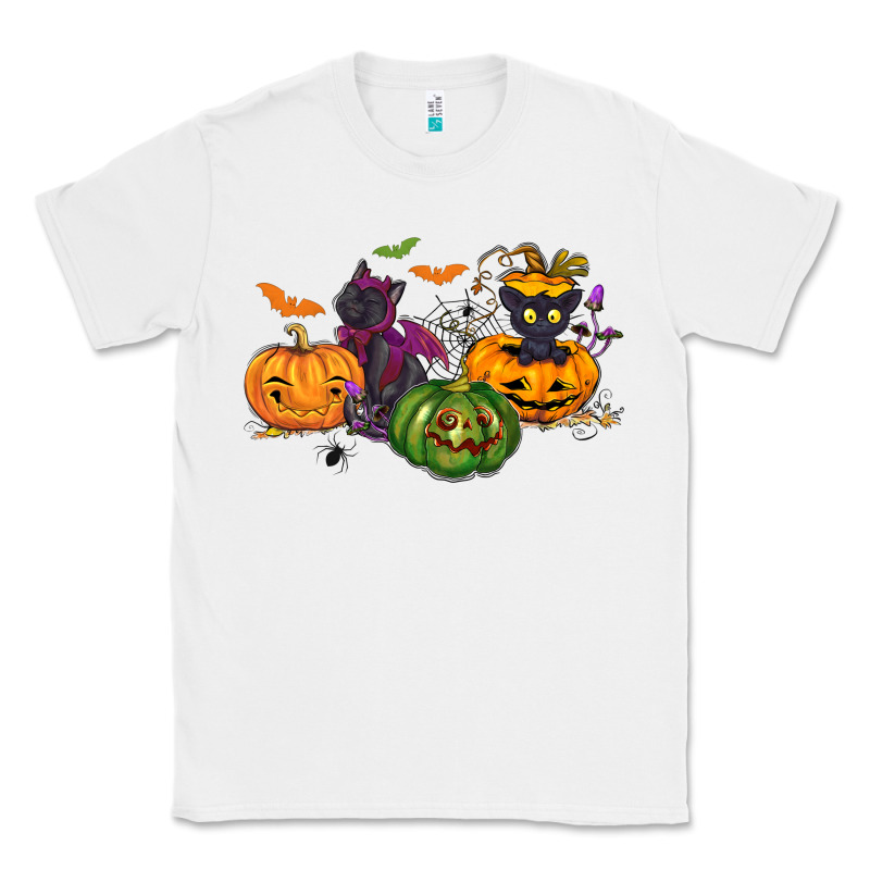 Black Cat And Pumpkin Classic Tee by NancyCooperArtShop | Teevron