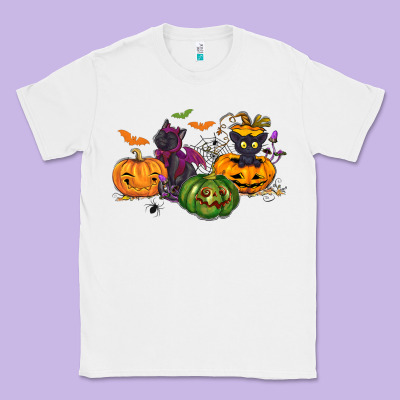 Black Cat And Pumpkin Classic Tee Designed By Nancycooperartshop