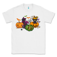 White Black cat and pumpkin Classic Tee - NancyCooperArtShop