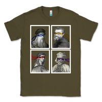 Army Green Ninja Artists Leonardo Donatello Raphael Michelangelo Parody Renaissan Classic Tee - trangStudio