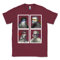 Burgundy Ninja Artists Leonardo Donatello Raphael Michelangelo Parody Renaissan Classic Tee - trangStudio
