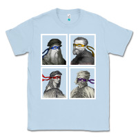 Dusty Blue Ninja Artists Leonardo Donatello Raphael Michelangelo Parody Renaissan Classic Tee - trangStudio