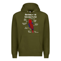 Army Green Anatomy of a female Eclectus Parrot Premium Hoodie - trangStudio