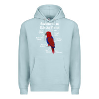 Blue Mist Anatomy of a female Eclectus Parrot Premium Hoodie - trangStudio