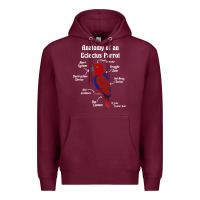 Burgundy Anatomy of a female Eclectus Parrot Premium Hoodie - trangStudio
