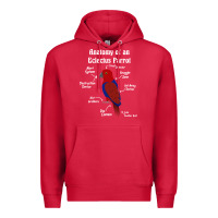 Cardinal Anatomy of a female Eclectus Parrot Premium Hoodie - trangStudio