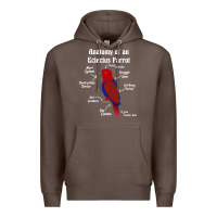 Coffee Anatomy of a female Eclectus Parrot Premium Hoodie - trangStudio