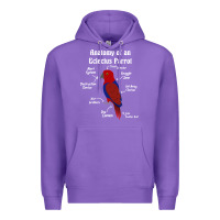 Purple Anatomy of a female Eclectus Parrot Premium Hoodie - trangStudio