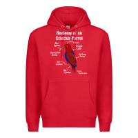 Red Anatomy of a female Eclectus Parrot Premium Hoodie - trangStudio