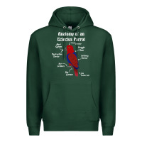 Sports Green Anatomy of a female Eclectus Parrot Premium Hoodie - trangStudio