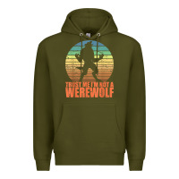Army Green trust me i'm not a werewolf men boys halloween costume Premium Hoodie - trangStudio