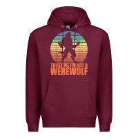 Burgundy trust me i'm not a werewolf men boys halloween costume Premium Hoodie - trangStudio