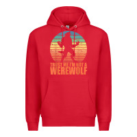 Red trust me i'm not a werewolf men boys halloween costume Premium Hoodie - trangStudio