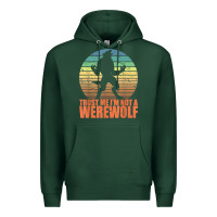 Sports Green trust me i'm not a werewolf men boys halloween costume Premium Hoodie - trangStudio