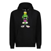 Black Marvin The Martian Glitch Premium Hoodie - trangStudio