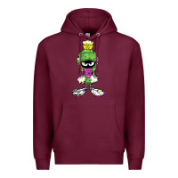 Burgundy Marvin The Martian Glitch Premium Hoodie - trangStudio