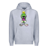 Heather Grey Marvin The Martian Glitch Premium Hoodie - trangStudio