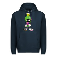 Navy Marvin The Martian Glitch Premium Hoodie - trangStudio