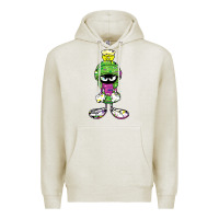 Oatmeal Heather Marvin The Martian Glitch Premium Hoodie - trangStudio