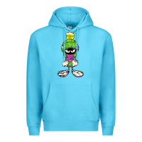 Ocean Blue Marvin The Martian Glitch Premium Hoodie - trangStudio